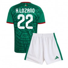 Mexico Hirving Lozano #22 Hjemmedraktsett Barn VM 2026 Kortermet (+ korte bukser)